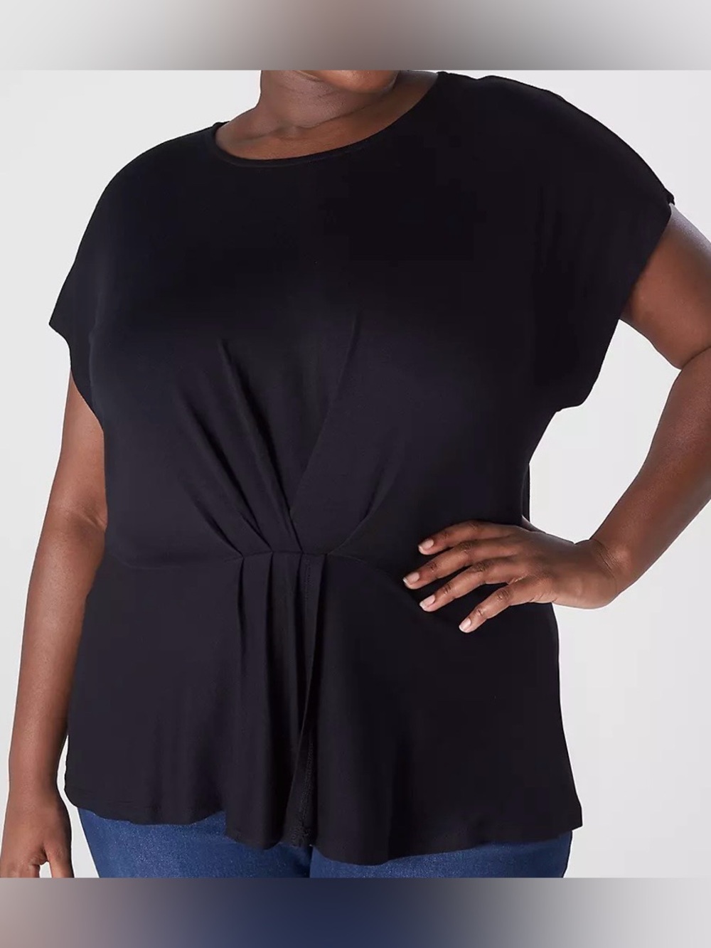 Lane Bryant Cap-Sleeve Pleat-Front Top Size 22/24